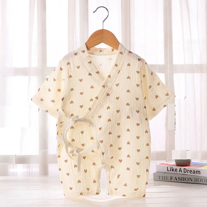 Soft Muslin Cotton Long Sleeve Baby Romper – Cozy & Breathable