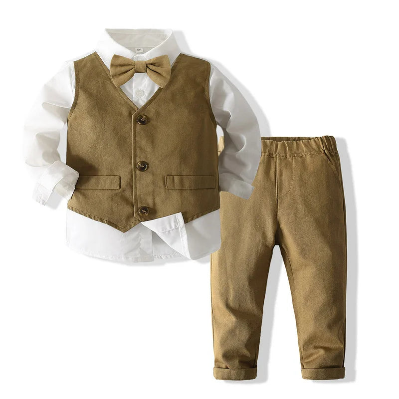 Baby Boy Tuxedo Jumpsuit – Formal Bowtie Outfit for Special Occasions