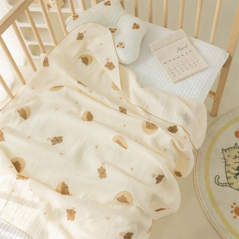 2-Layer Muslin Swaddle Blanket – Soft & Breathable Cotton Wrap
