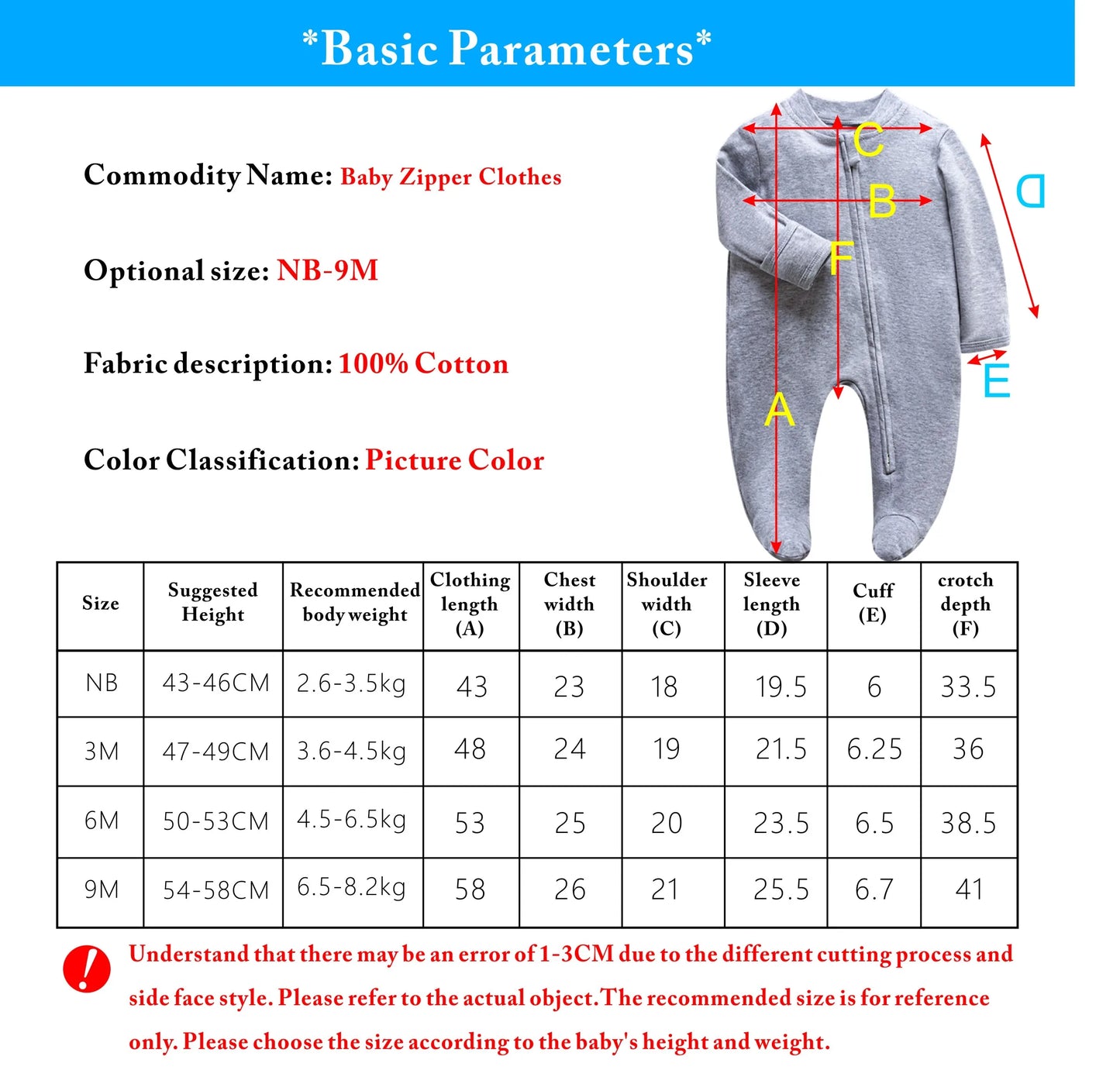 Soft Cotton Footed Pajamas – Newborn Zip-Up Sleeper