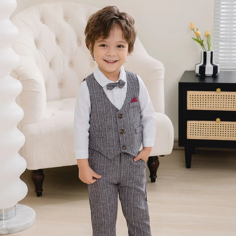 Baby Boy Tuxedo Jumpsuit – Formal Bowtie Outfit for Special Occasions
