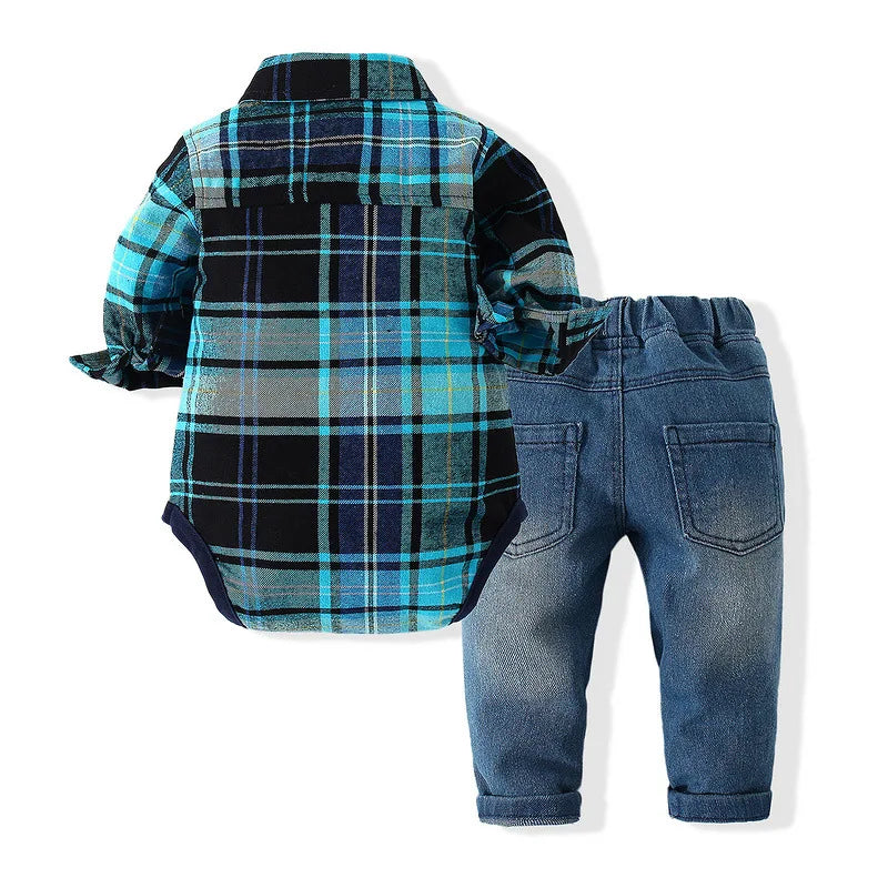 Newborn Baby Boy Outfit – Long Sleeve Set for Spring & Autumn