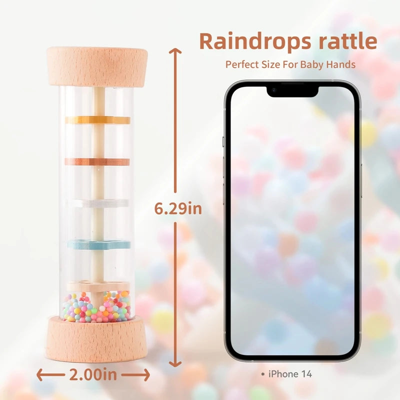 "Hourglass Rain Music Rattle | Soothing Baby Sensory Toy"
