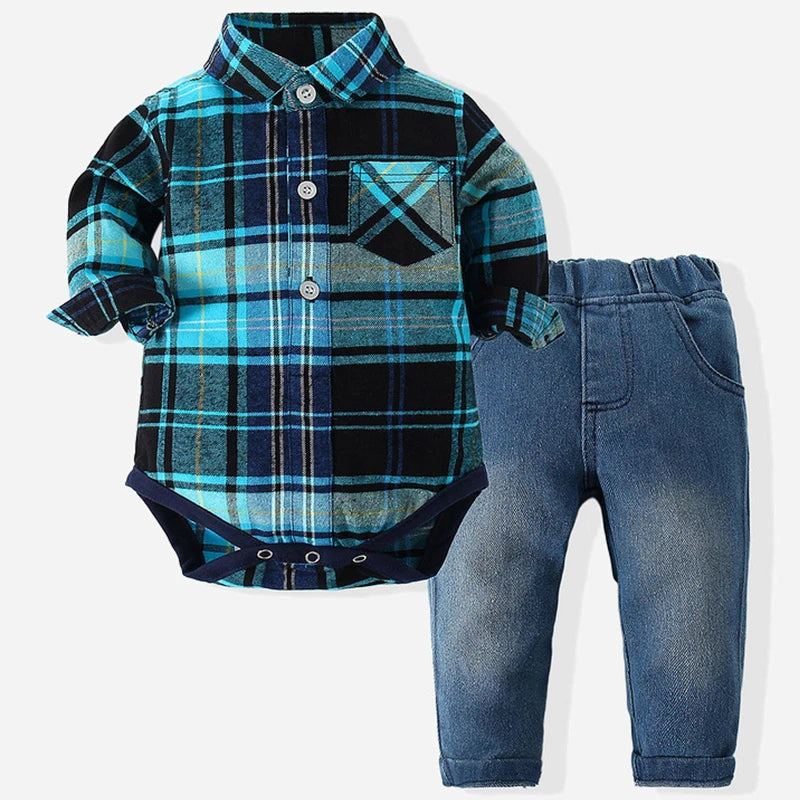 Newborn Baby Boy Outfit – Long Sleeve Set for Spring & Autumn