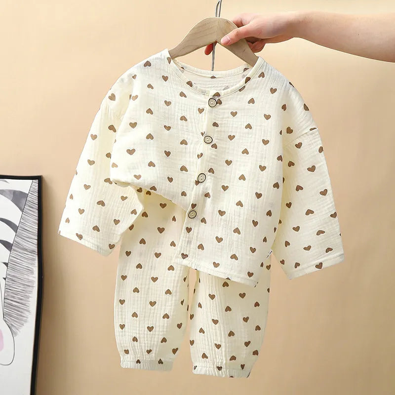 "Baby Girls Long Sleeves Pajamas | Soft Cotton Sleepwear for Toddlers"