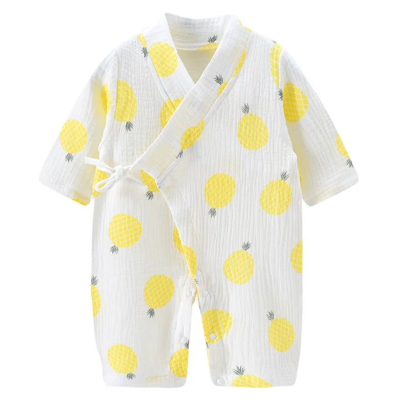 Soft Muslin Cotton Long Sleeve Baby Romper – Cozy & Breathable