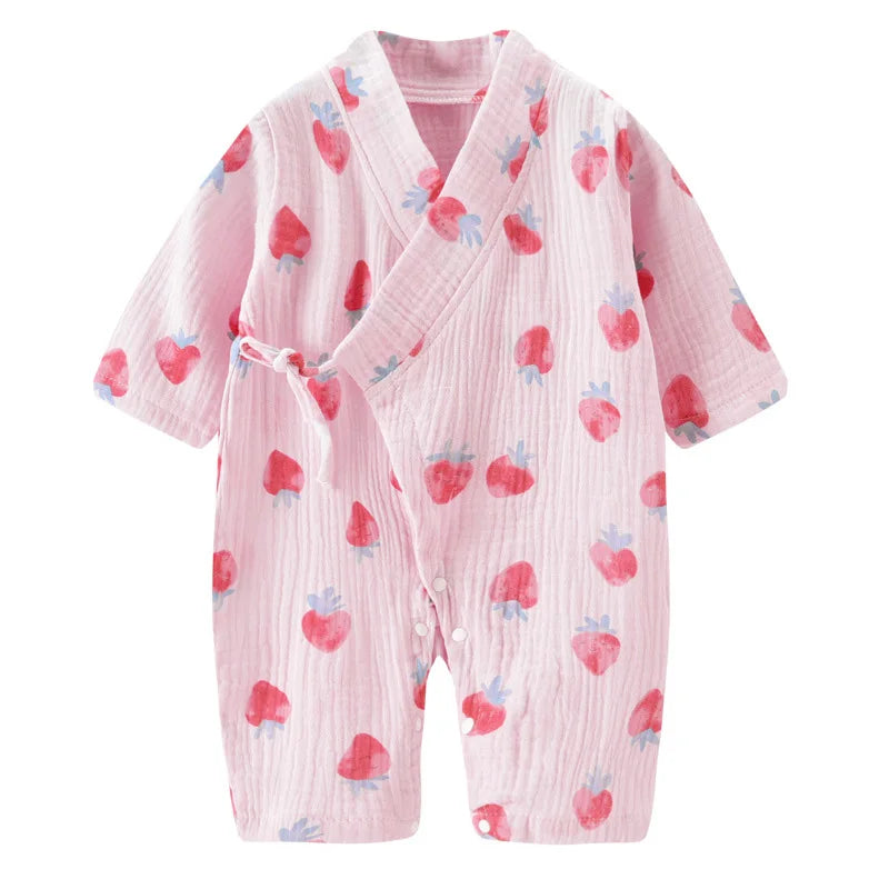 Soft Muslin Cotton Long Sleeve Baby Romper – Cozy & Breathable
