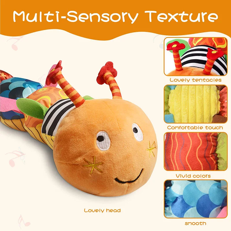 Musical Caterpillar Worm Soft Infant Plush Toy – Interactive & Developmental Toy